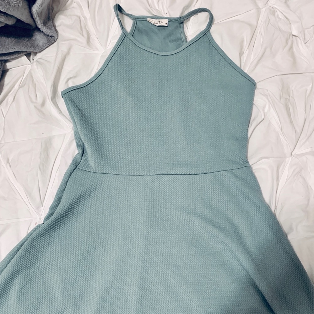 Teal blue racer back sundress